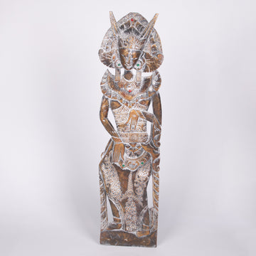Bali Goddess Wooden Relief Wall Carving
