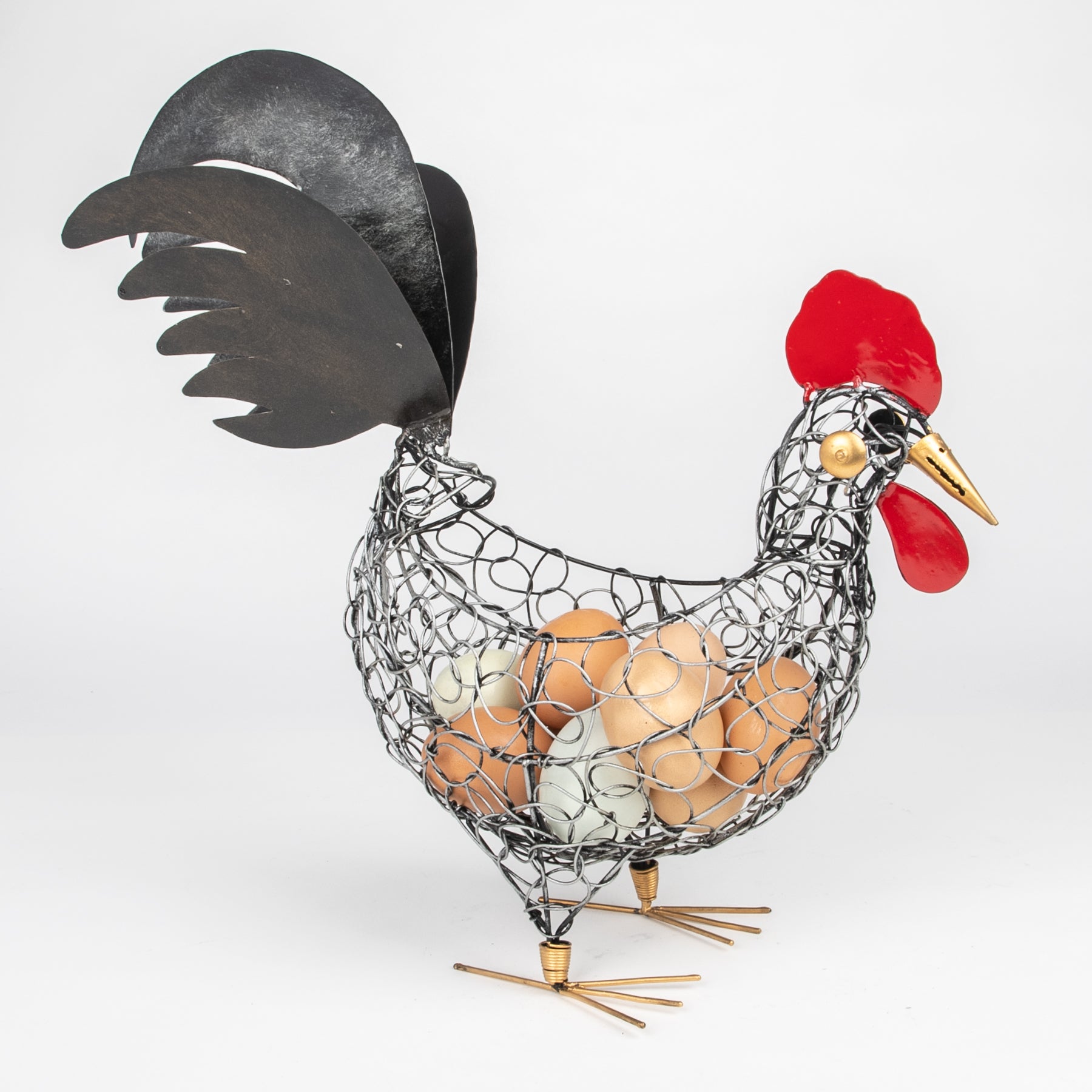 Wired Chicken Sculpture & Egg Basket - Opens & Closes! – From Bali to Us