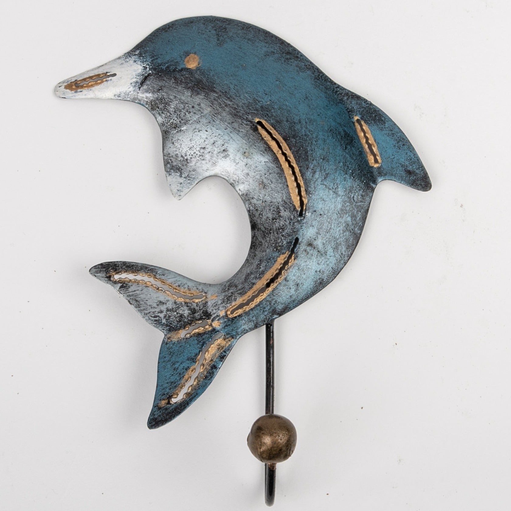 dolphin with fish hook Painted Tin Dolphin Hooks