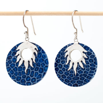 Blue Coral Resin Earrings