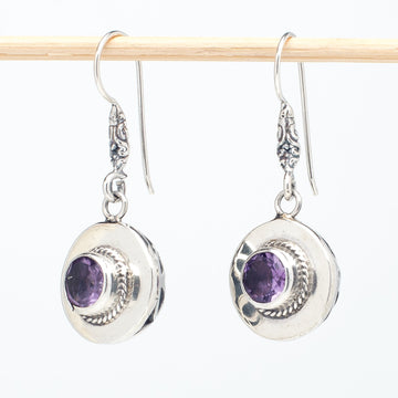 Amethyst Drops With Domed Bezel