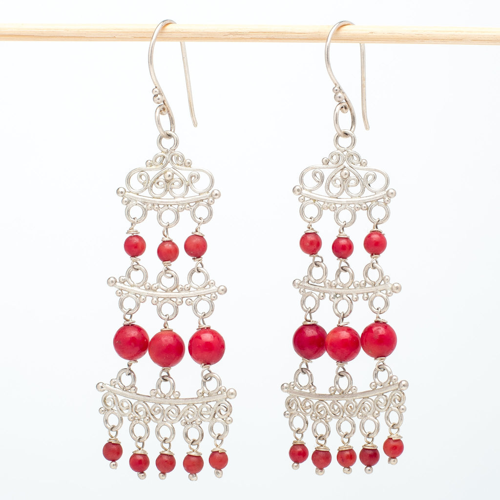 Coral Chandelier Earrings