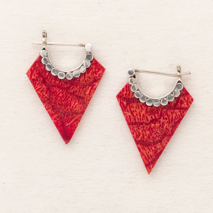 Red Coral Earrings