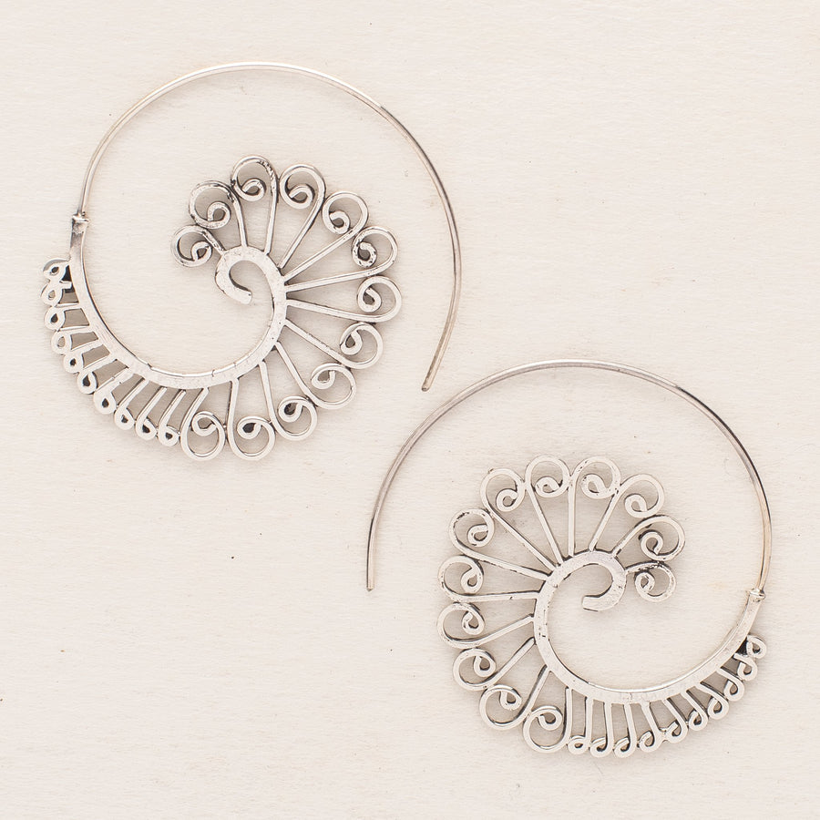 Spiral Sterling Hoop Earrings