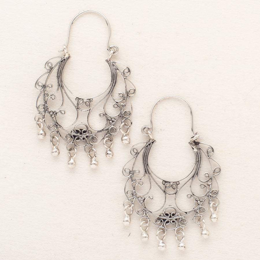 Half Moon Sterling Scroll Earrings