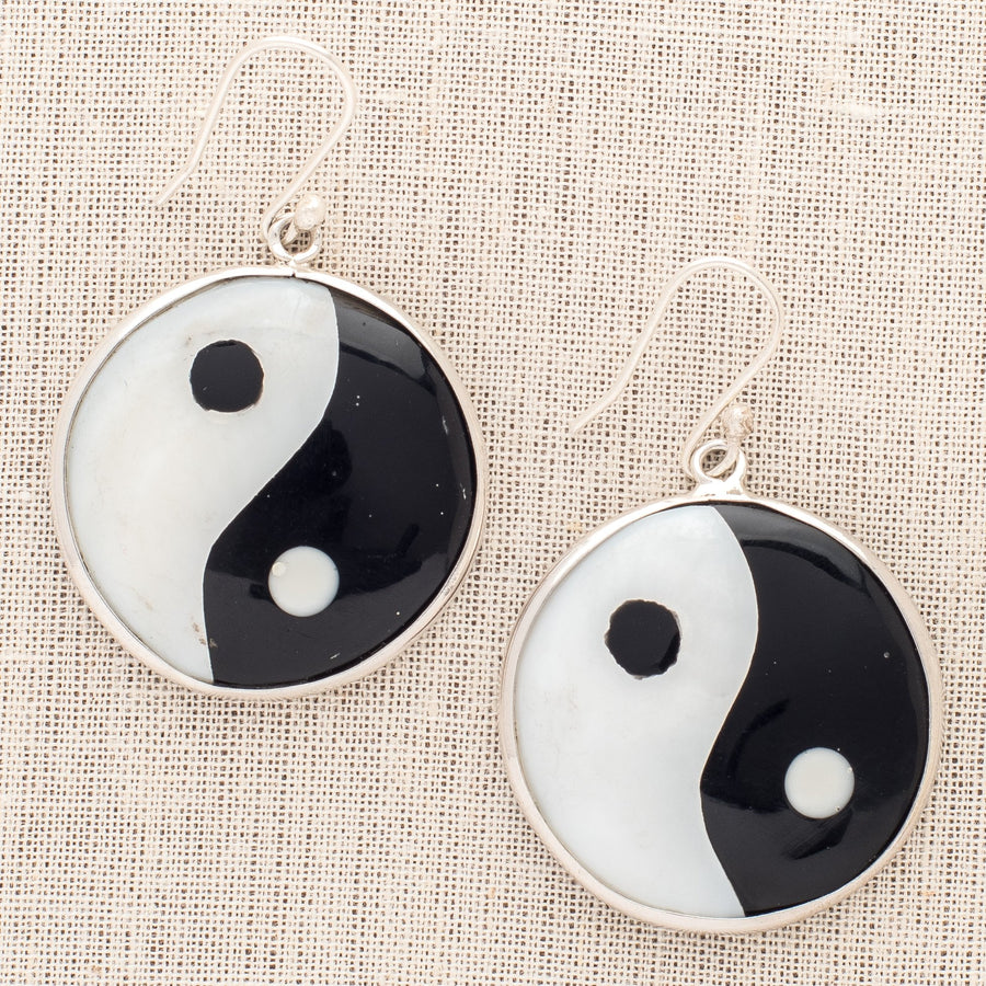 Black & White Yin Yang Earrings