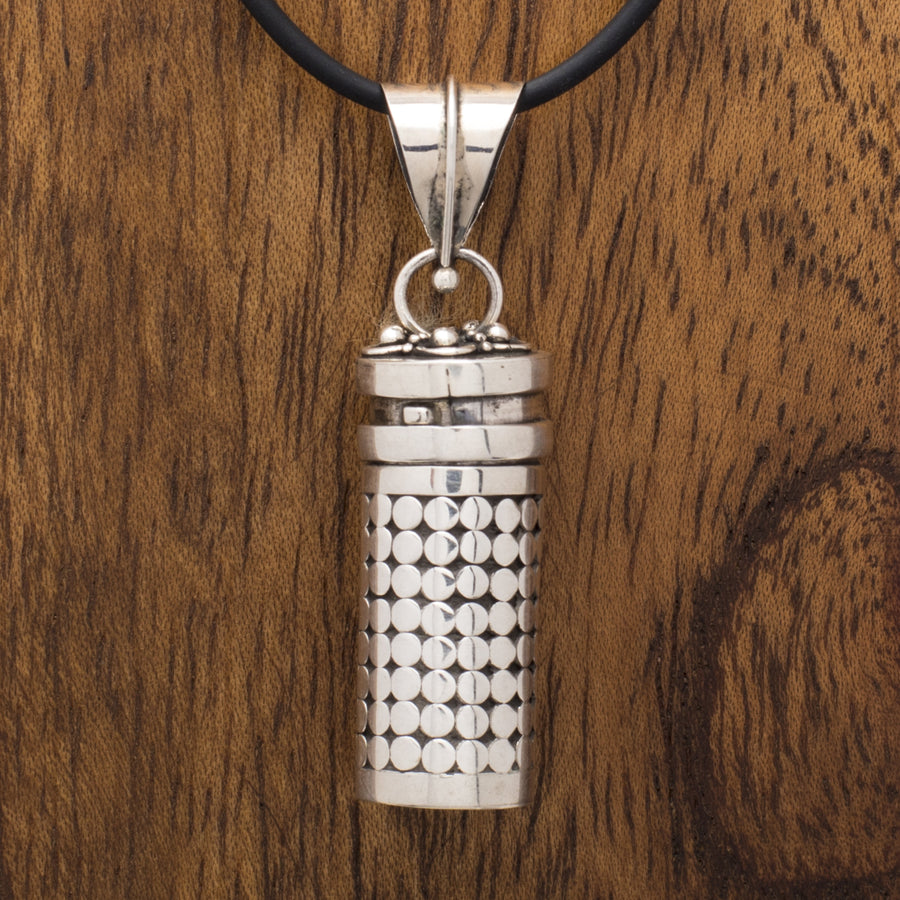 Reliquary Tube Pendant with Sterling Dots