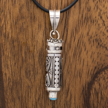 Reliquary Tube Pendant with Turquoise