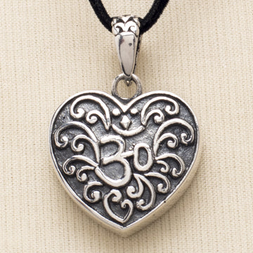Sterling Heart and Om Pendant