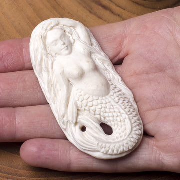 Mermaid Cabochon Carved from Antler