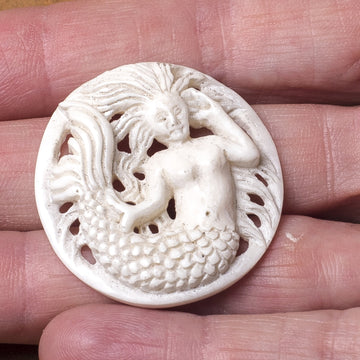Mermaid Cabochon Carving from Bone