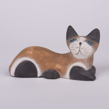 Painted Wooden Chillin' Cat