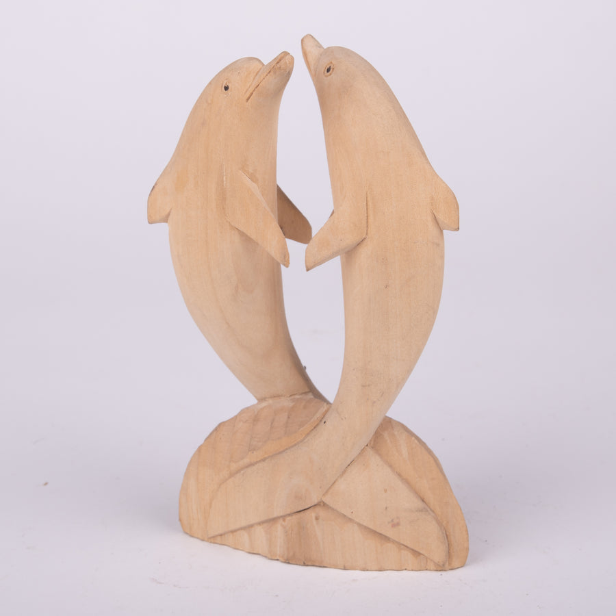 Dolphins Dancing Wood Carving