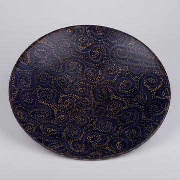 Beautiful Blue Batik Wood Platter