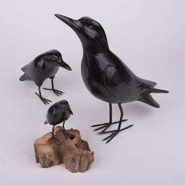 Hand Carved Birds - Crow