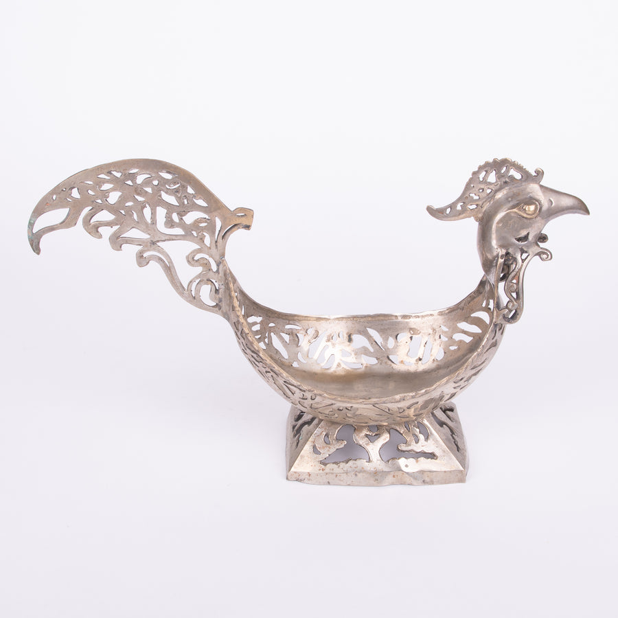 Old Bronze Rooster Bowl