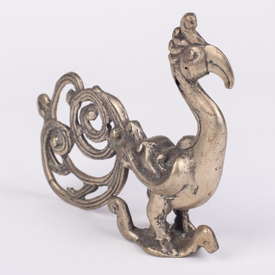 Primitive Peacock Cast Sculpture