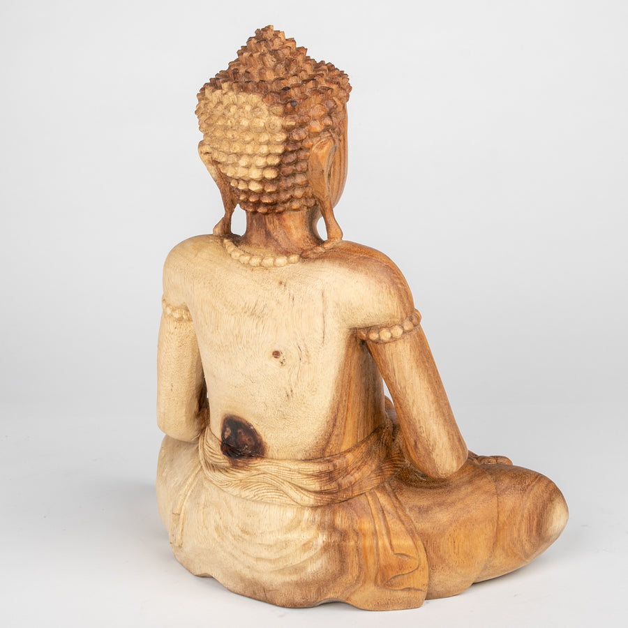 Carved Buddha with Mala Beads