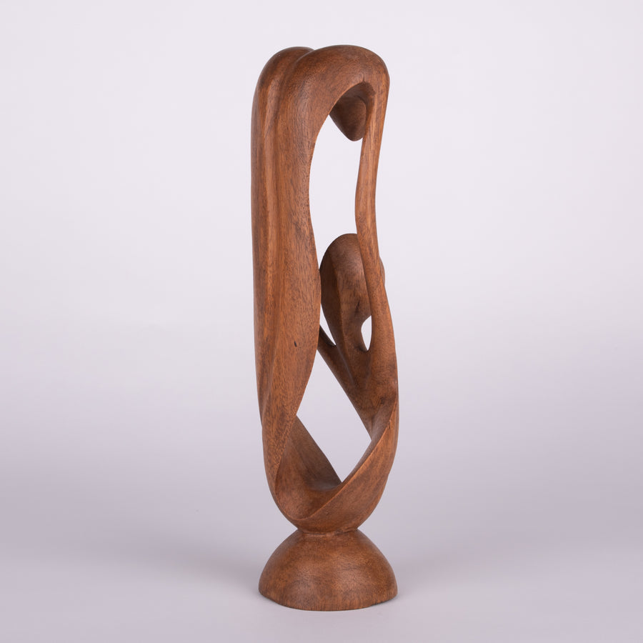 Carved Wooden Abstract Couple Connecting