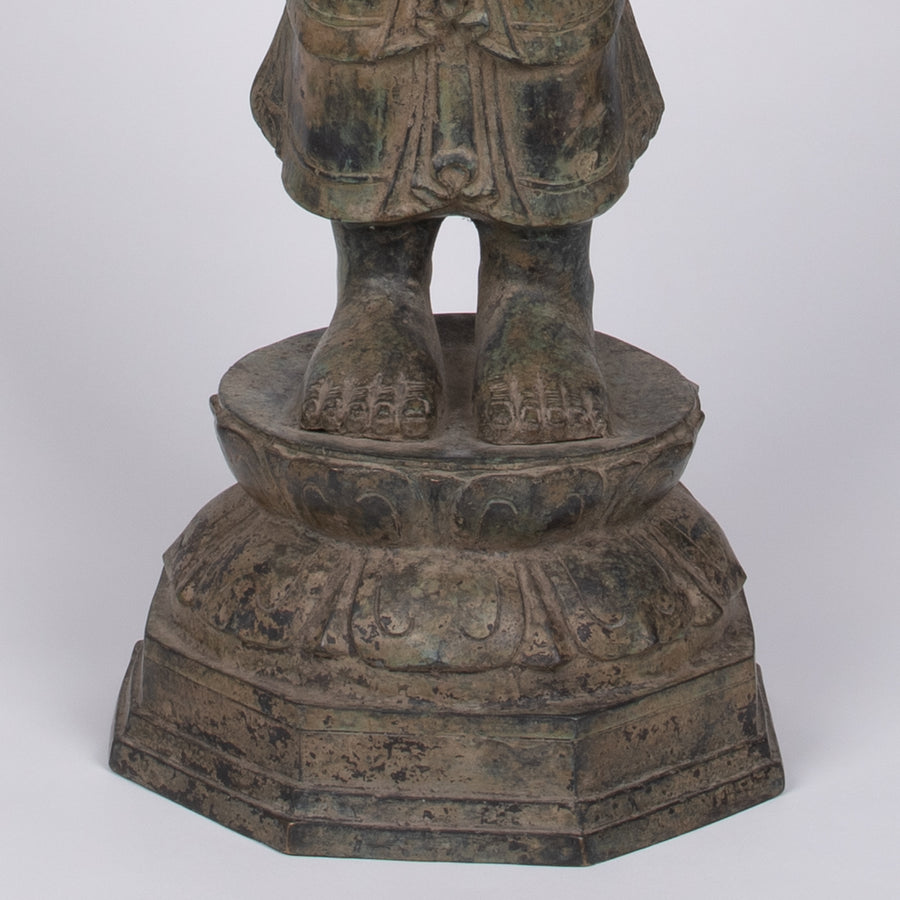 Stunning Buddha Statue in Antiqued Bronze
