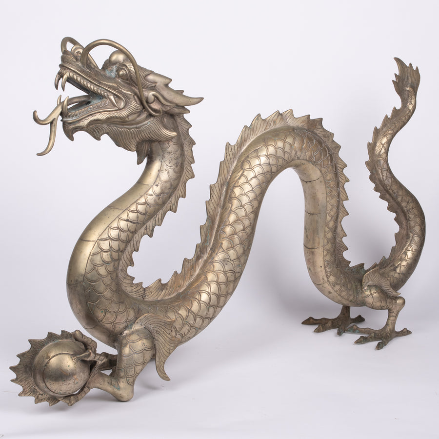 Magnificent Asian Dragon Bronze Sculpture