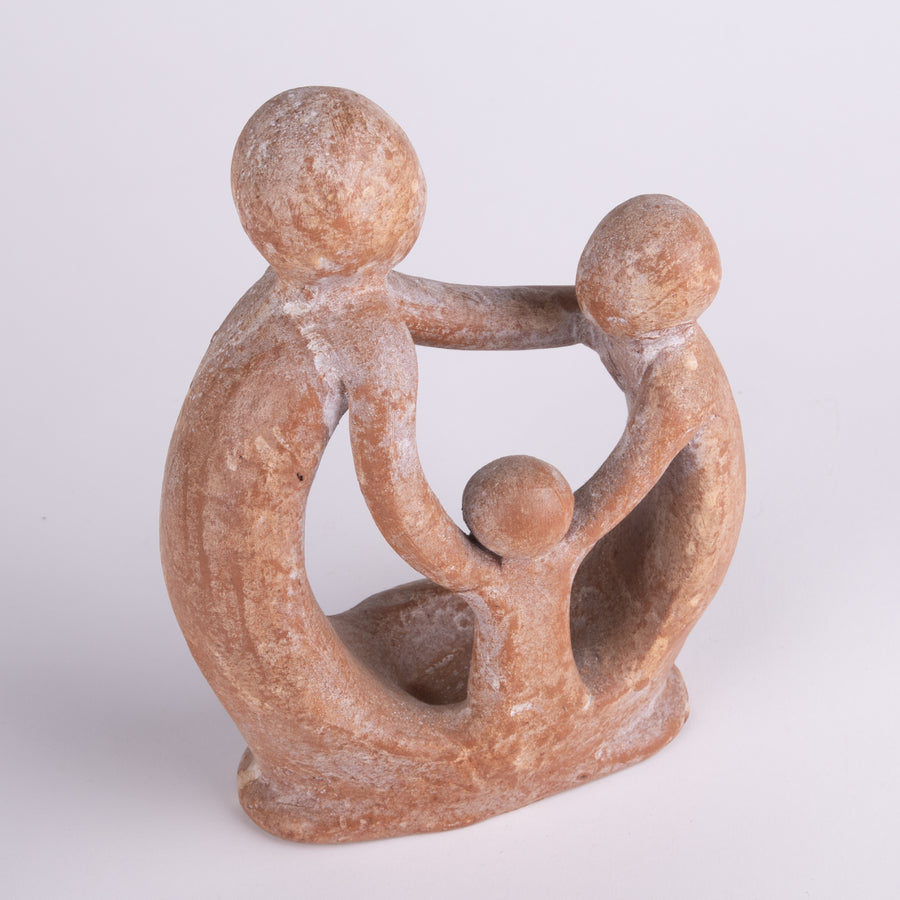 Ceramic Parent & Child Sculpture and Candle Holder