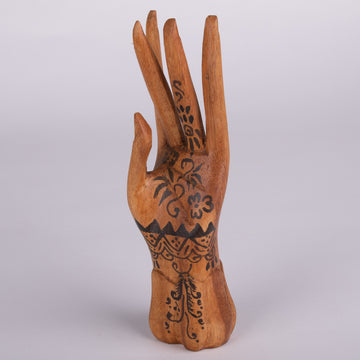 Tattooed Wooden Hand Sculpture