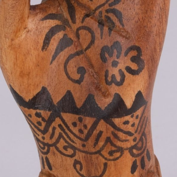 Tattooed Wooden Hand Sculpture