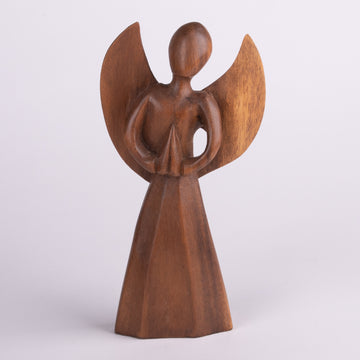 Carved Wooden Praying Angel
