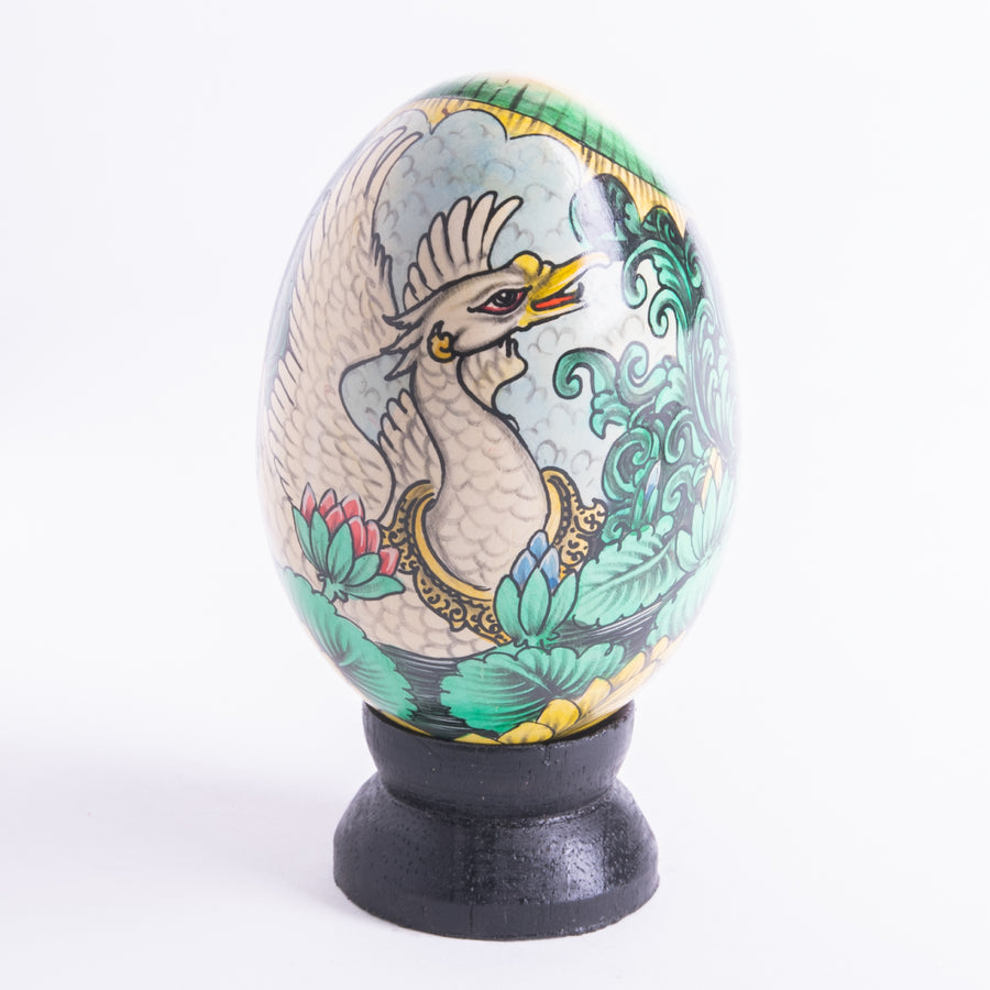 Exquisite Hand Painted Wooden Eggs Featuring Buddha
