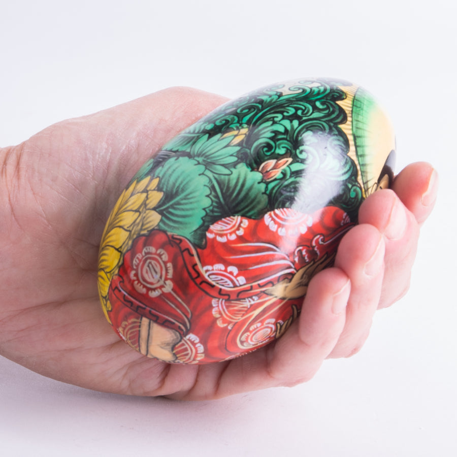 Exquisite Hand Painted Wooden Eggs Featuring Buddha