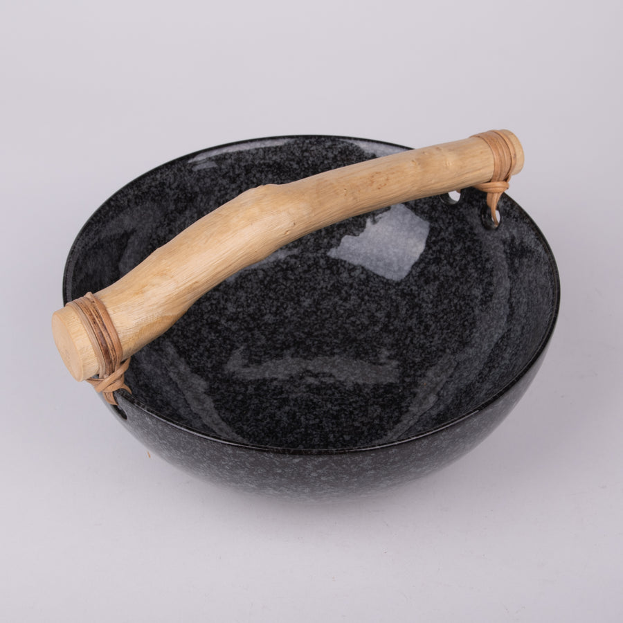 Organic & Ceramic Natural Wood Handled Bowl
