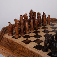 Hand Carved octagon Board and Court Style Chess Set – From Bali to Us