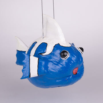 Silly Blue & White Hanging Coconut Fish