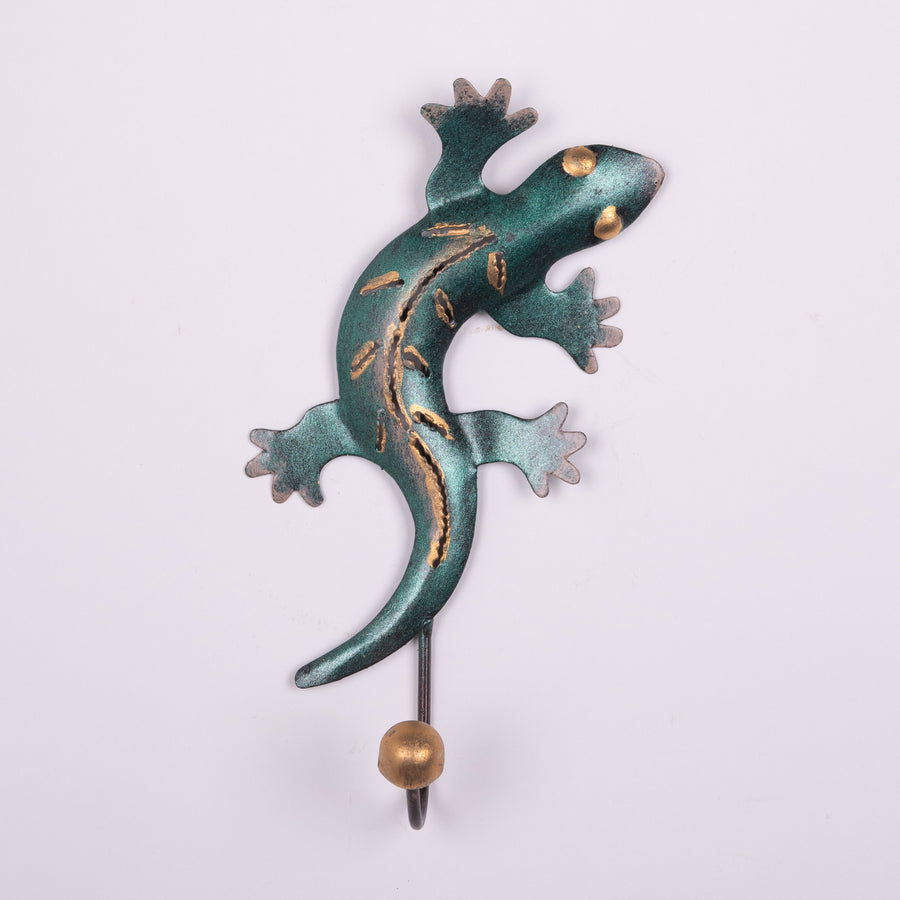 Painted Tin Gecko Hooks