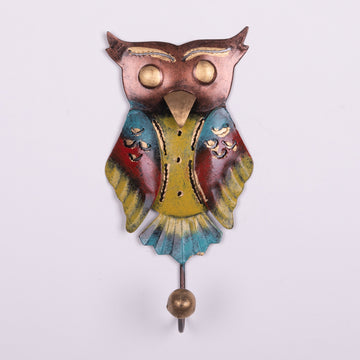 Painted Tin Owl Hooks