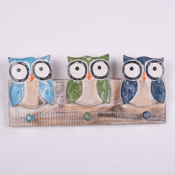 Painted Owl Coat Rack