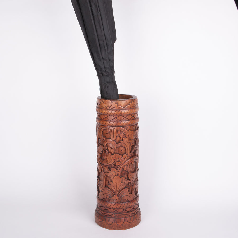 Carved Wooden Umbrella Stand