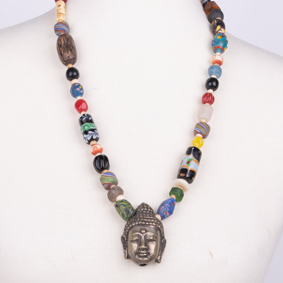 Stunning Necklace with Mixed Beads & Buddha