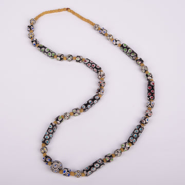 Hand Painted Venetian Glass Bead Necklace