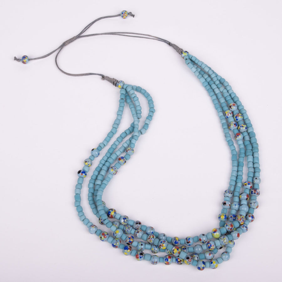 Beautiful Multi-strand Glass Bead Necklace