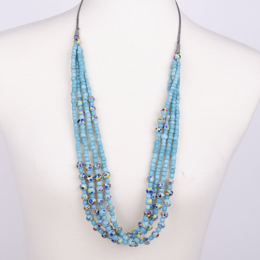 Beautiful Multi-strand Glass Bead Necklace