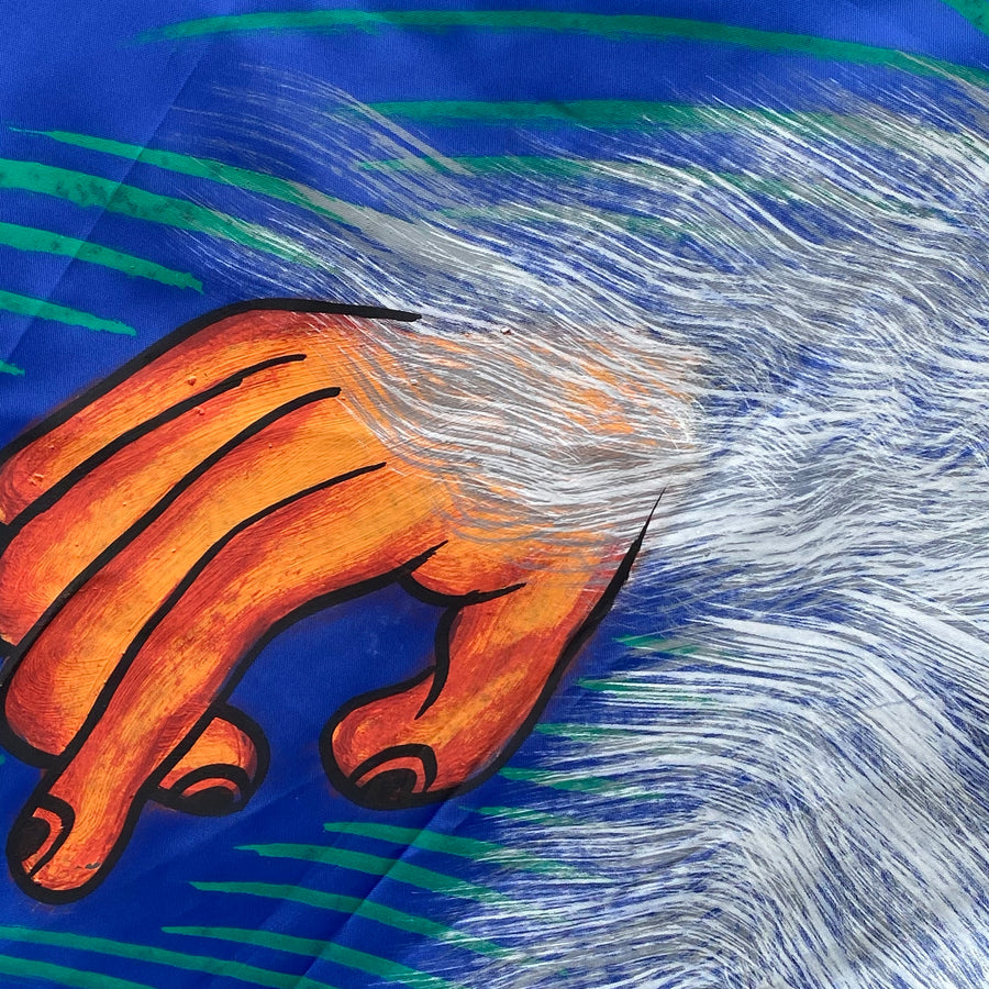 Look at the painting of the fur and hand!
