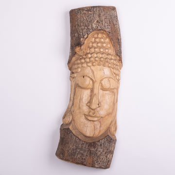 Carved Buddha in the Tree Trunk Mask