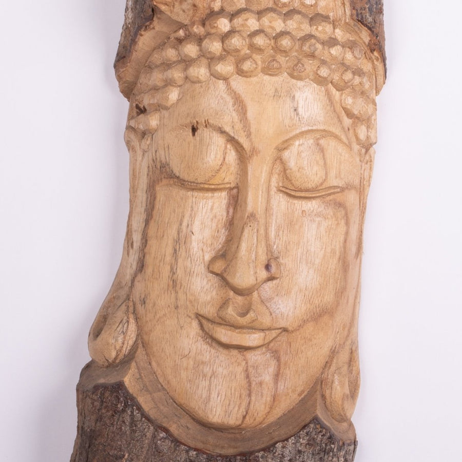 Carved Buddha in the Tree Trunk Mask