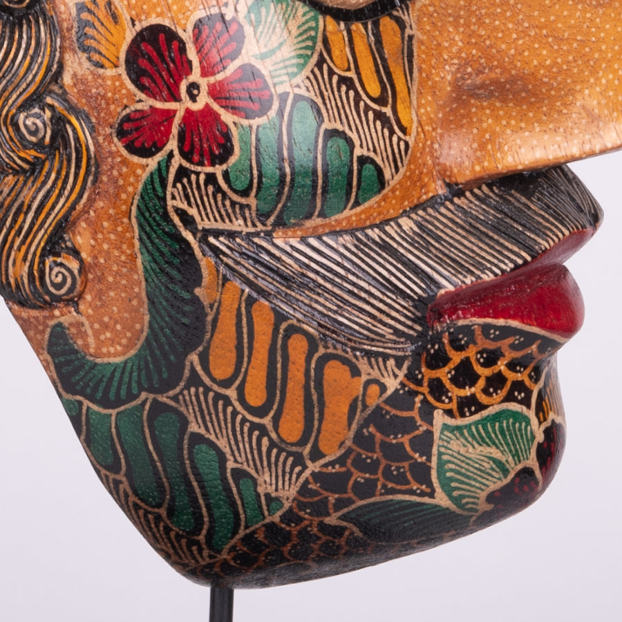 Mask Wongo Batik Wood Mask Wayang Wong – From Bali to Us