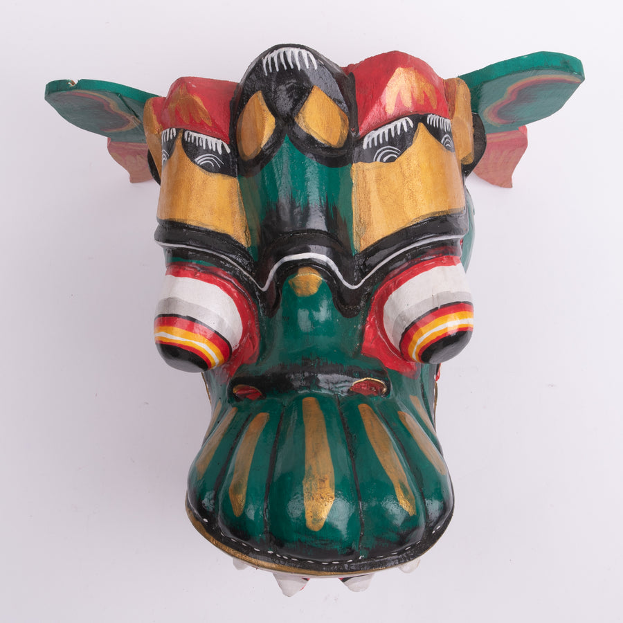 Carved Garuda in Green Wall Decor Mask