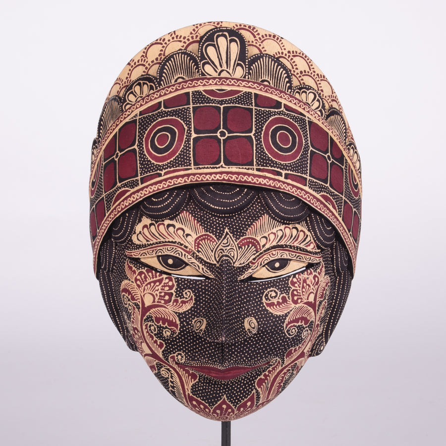 Batik Wooden Mask Large Carved Crown
