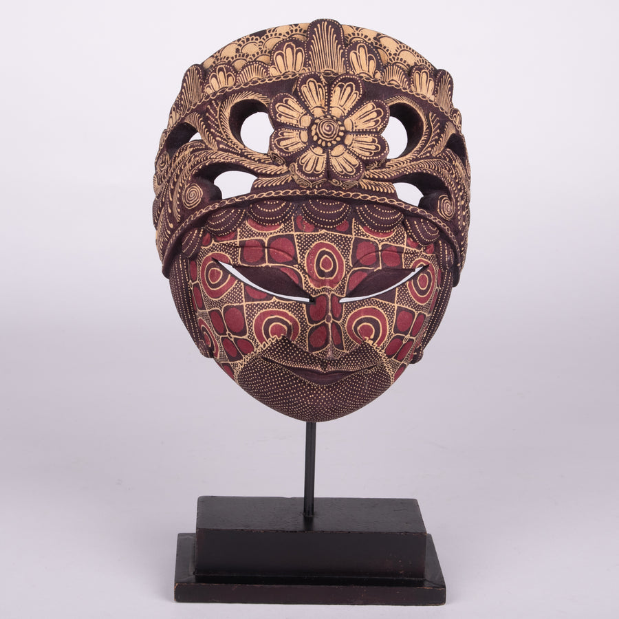 Batik Wooden Mask Large Carved Flower