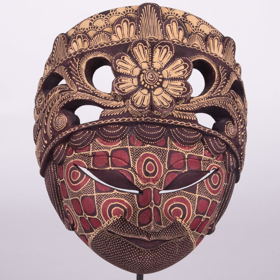 Batik Wooden Mask Large Carved Flower